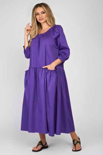 Rochie din poplin mov