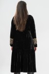 Rochie din catifea neagra cu broderie aurie 