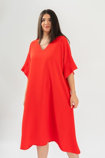 Rochie din crep corai 