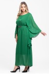 Rochie lunga din voal verde 