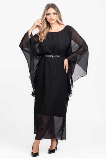 Rochie lunga din voal negru