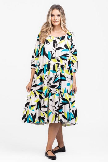 Rochie cu doua volane din vascoza 